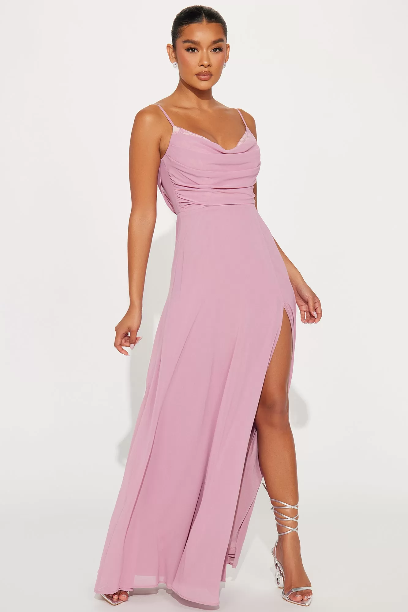 Drape Me Chiffon Maxi Dress - Mauve