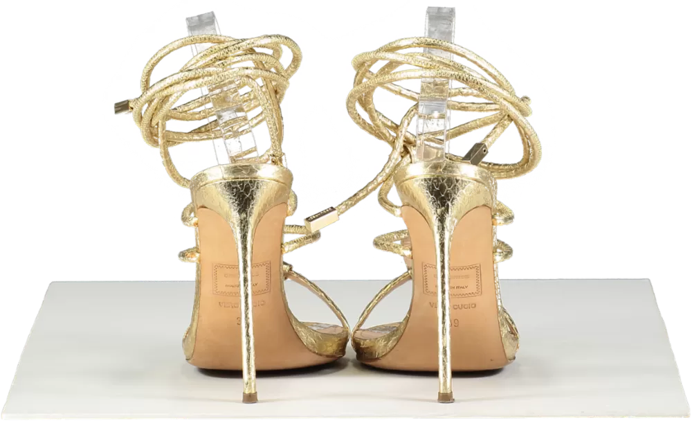 DSQUARED2 Metallic Snakeskin Strappy Sandals UK 6 EU 39 👠