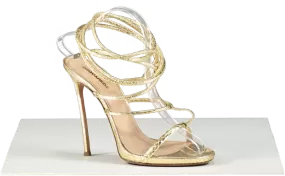 DSQUARED2 Metallic Snakeskin Strappy Sandals UK 6 EU 39 👠