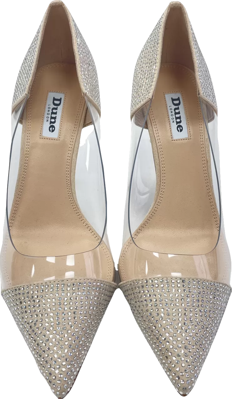 Dune Nude Agency Diamante-embellished Heeled Court Shoes UK6 EU 39 👠