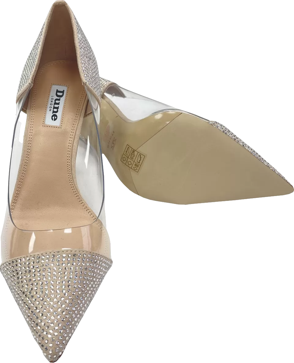 Dune Nude Agency Diamante-embellished Heeled Court Shoes UK6 EU 39 👠