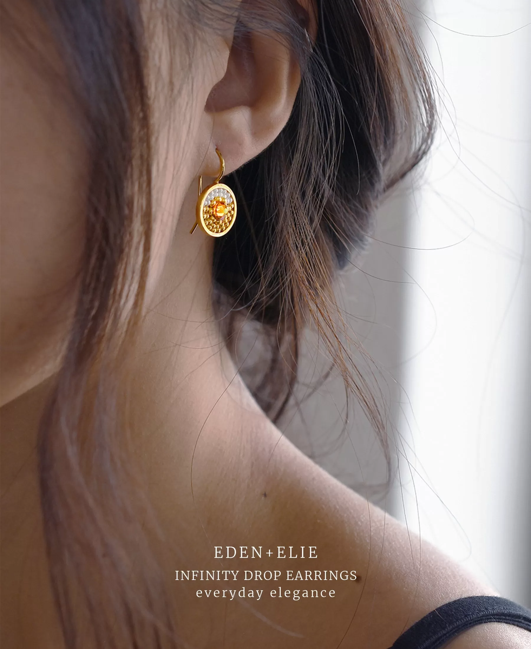 EDEN   ELIE Infinity drop earrings - dew