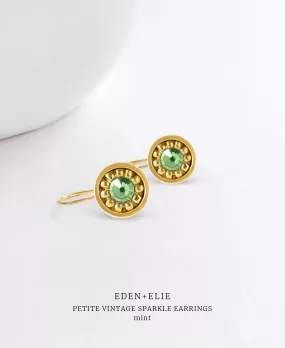 EDEN   ELIE Petite Vintage Sparkle drop earrings - Mint Green