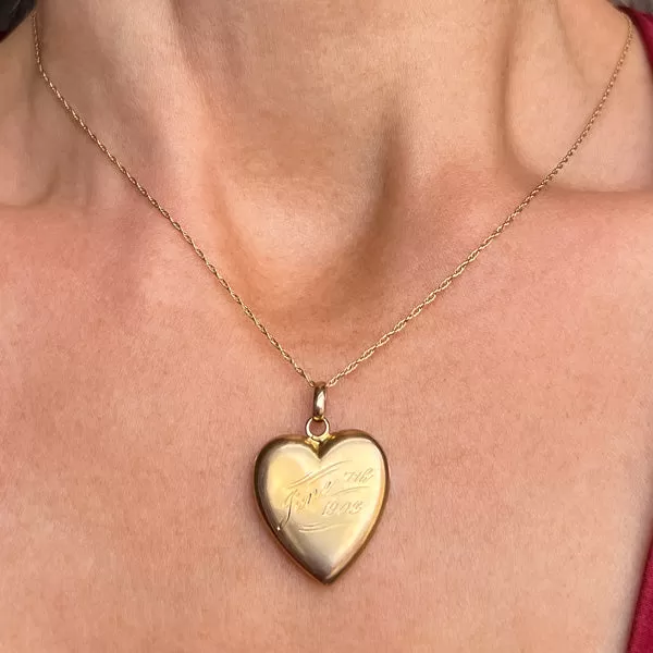 Edwardian Heart Locket Pendant