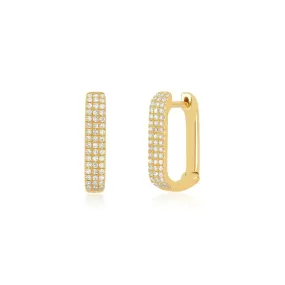 EF Collection - Diamond Jumbo Lola Hoop Earrings, Yellow Gold