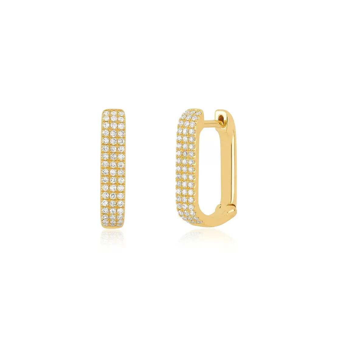 EF Collection - Diamond Jumbo Lola Hoop Earrings, Yellow Gold