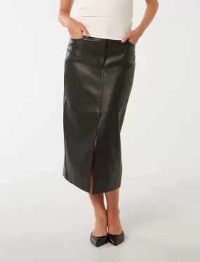 Elodie Vegan Leather Midaxi Skirt