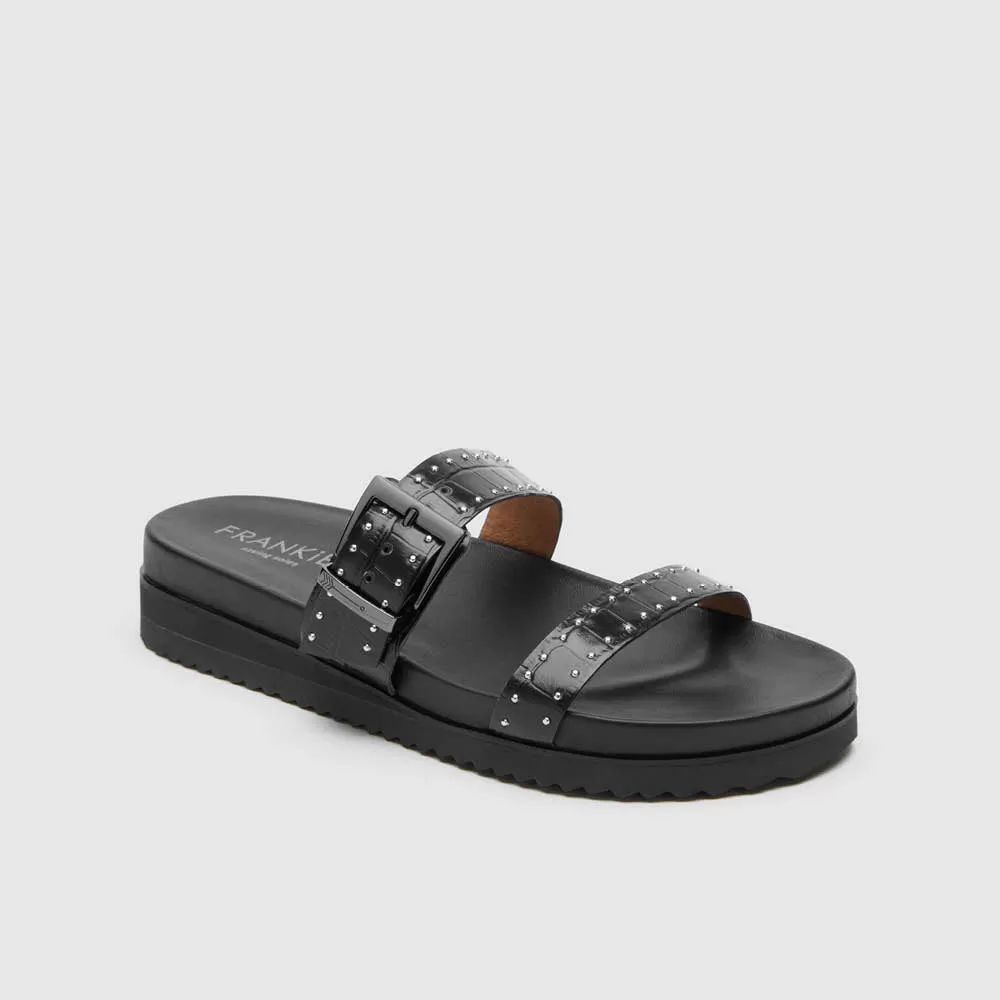 Elsa Black Croc Emboss