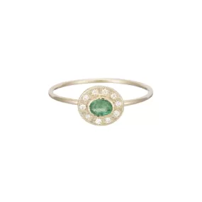 Emerald Halo Ring