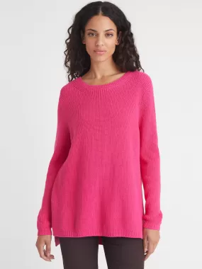 EMMA CREWNECK SHAKER STITCH SWEATER (FUCHSIA) - 525 AMERICA