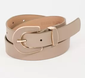 Enamel Buckle Vegan Leather Belt