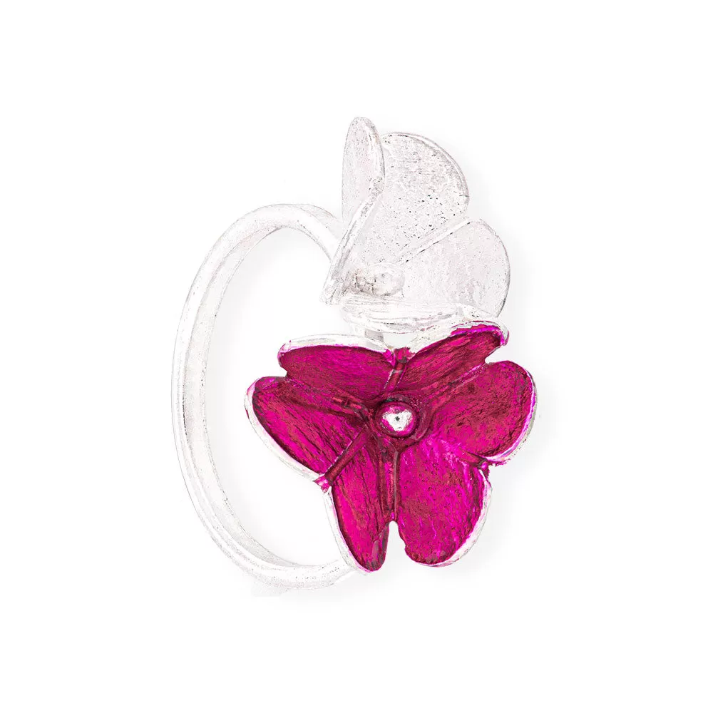 Handmade Silver Fuchsia Double Clovers Ring