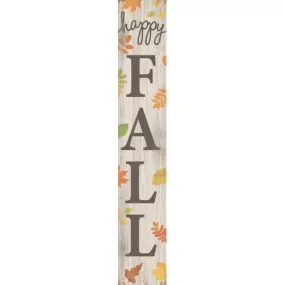 Happy Fall with Leaves Vinyl Weatherproof Porch Board