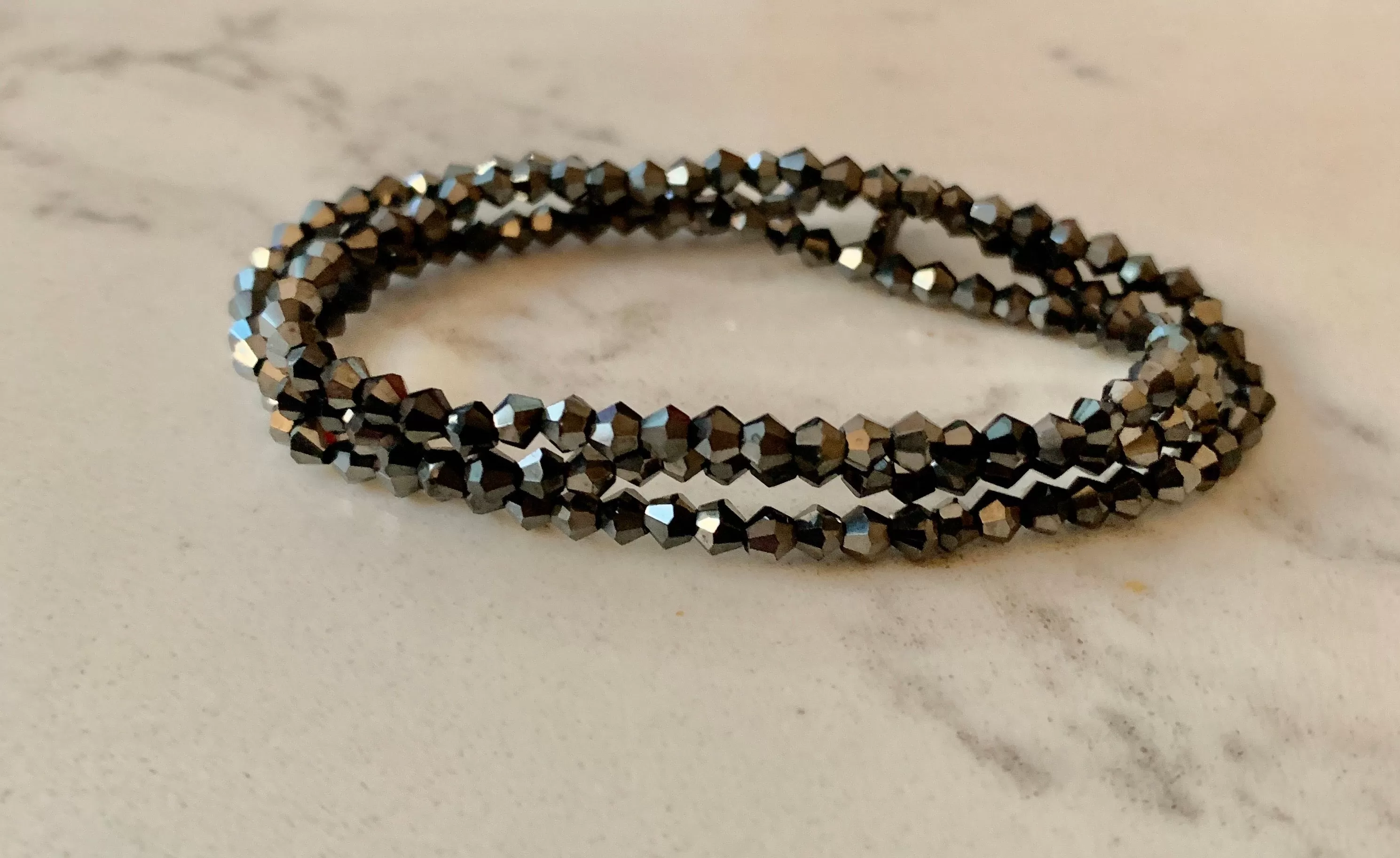 Hematite Wrap Beaded Stretch Bracelet