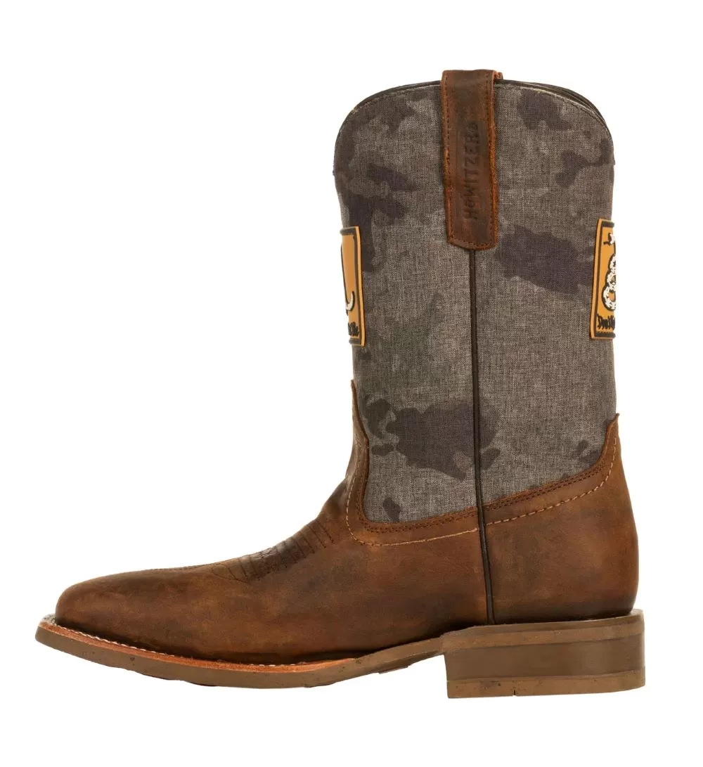 'Howitzer' Men's 10 Freedom Don't Tread Western Square Toe - Brown