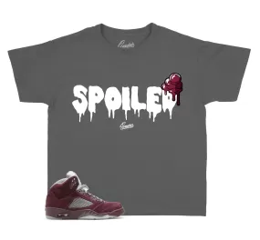 Kids Burgundy 5 Shirt - Spoiled - Charcoal