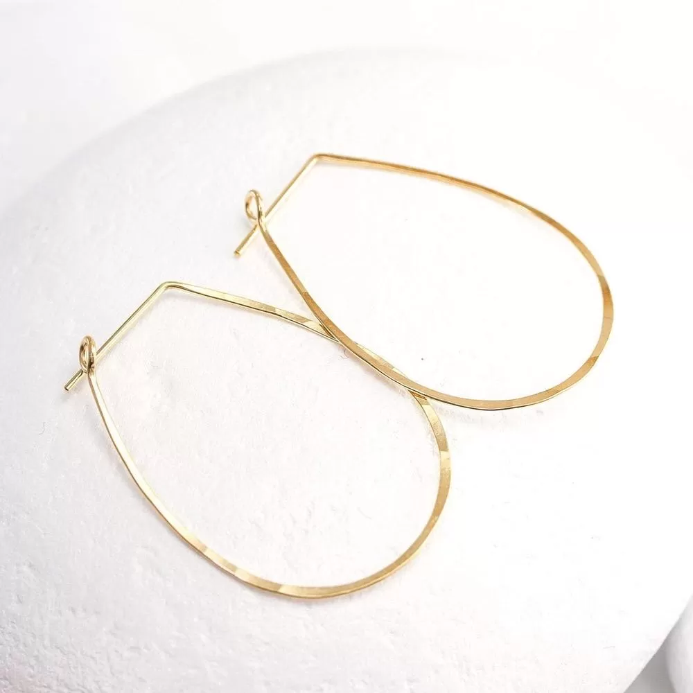 Large Teardrop Hoop Earrings