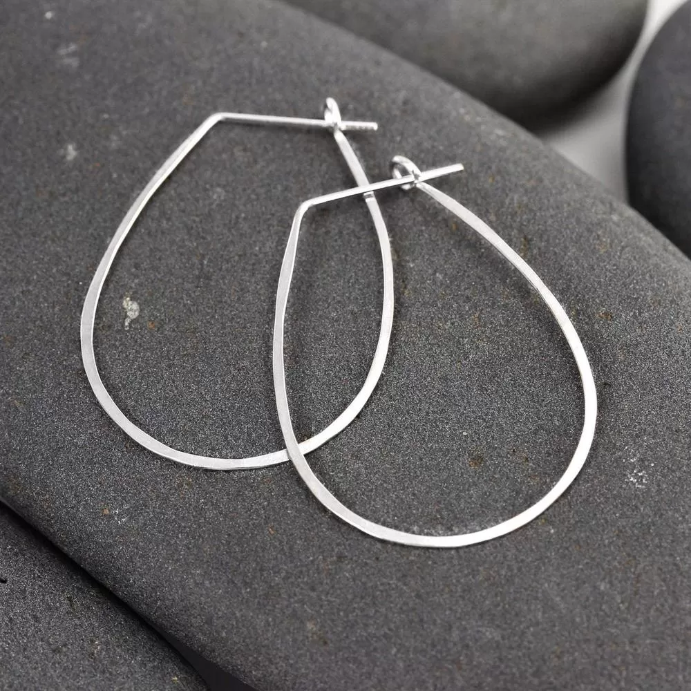 Large Teardrop Hoop Earrings