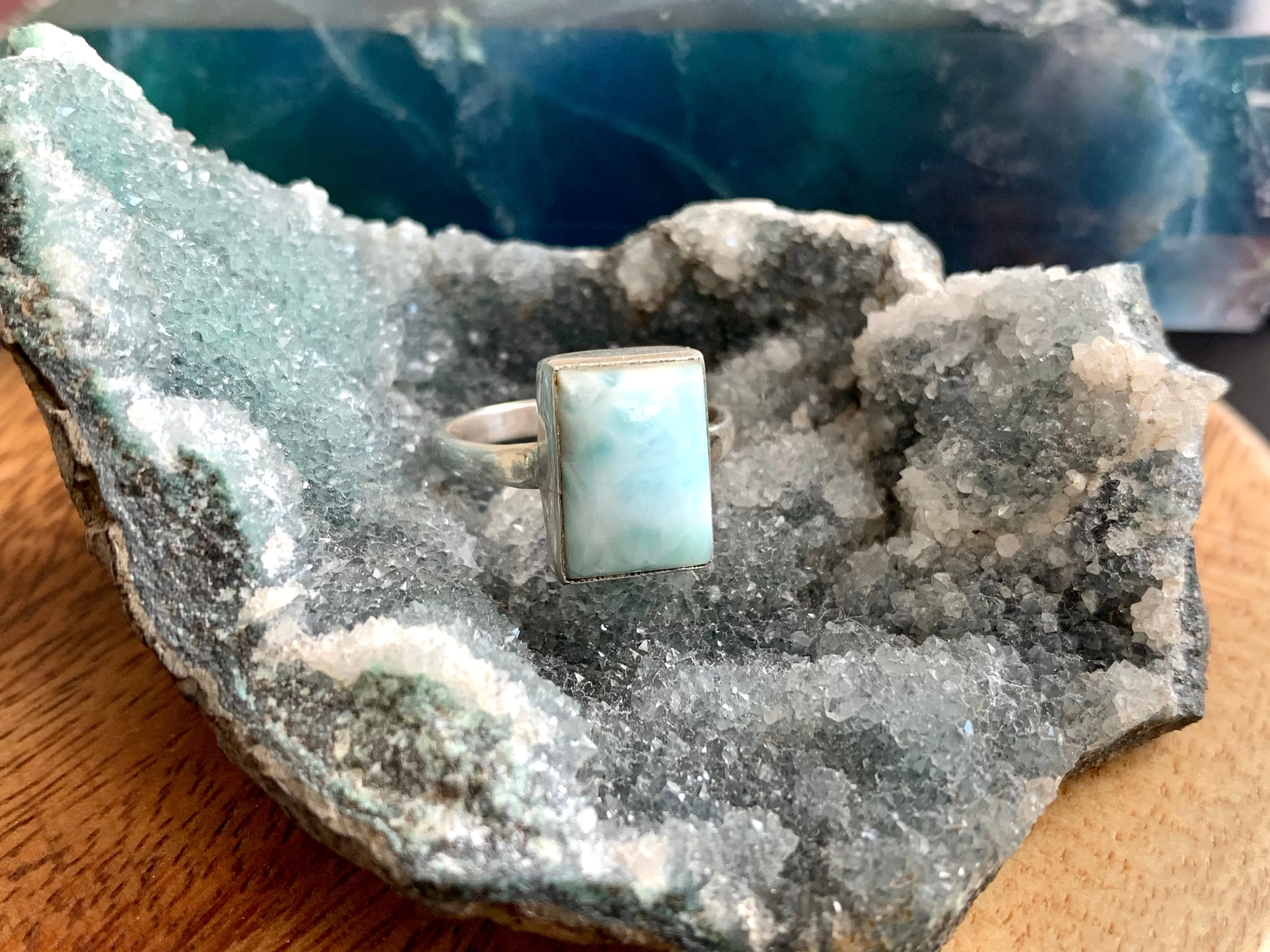 Larimar Akoni Ring - Rectangle