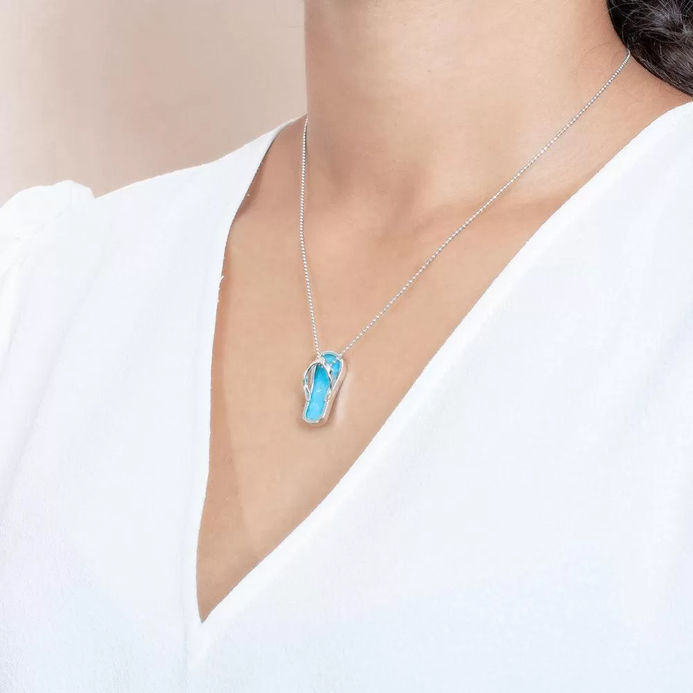 Larimar Beach Slipper Pendant