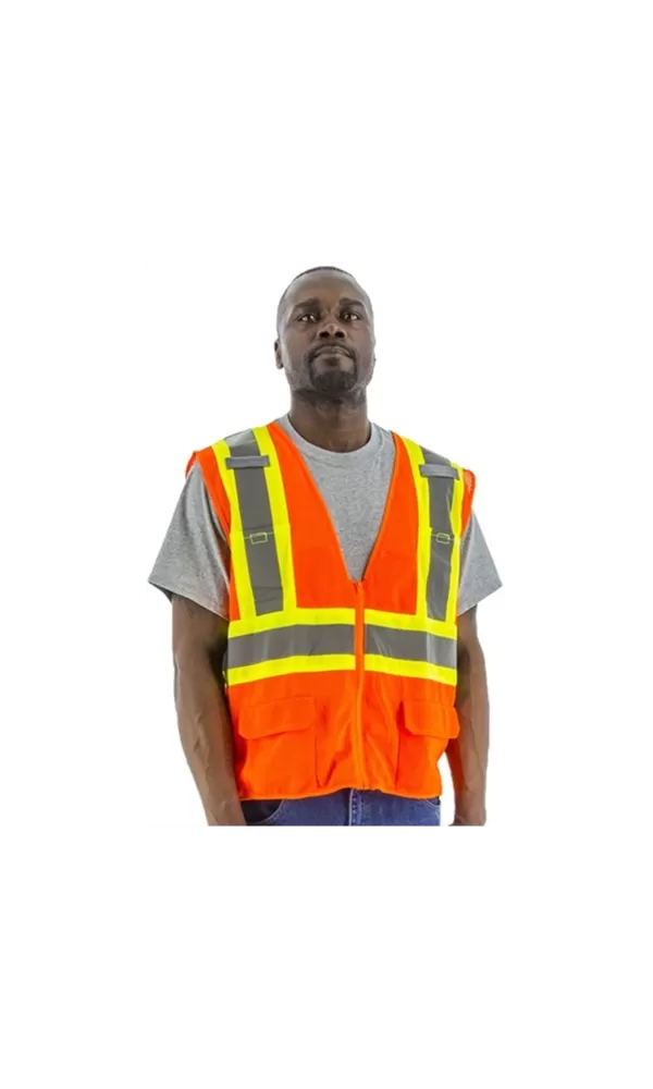 Majestic 75-3210 Hi-Vis Mesh Vest DOT Striping ANSI 2 R