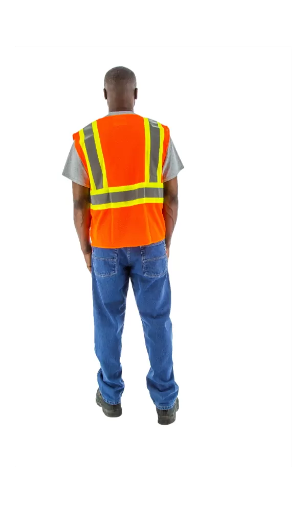 Majestic 75-3210 Hi-Vis Mesh Vest DOT Striping ANSI 2 R