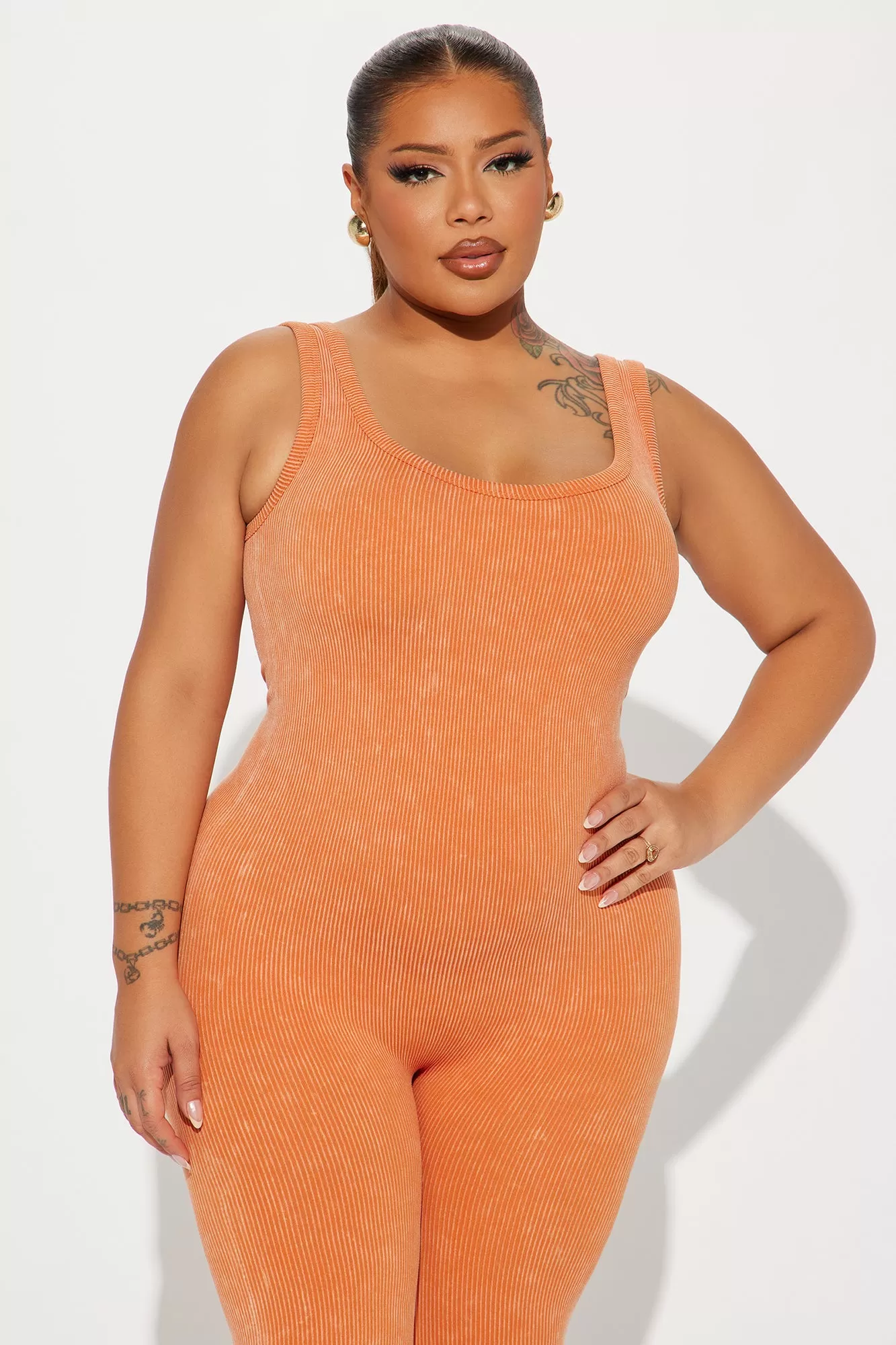 Melissa Washed Seamless Jumpsuit - Orange