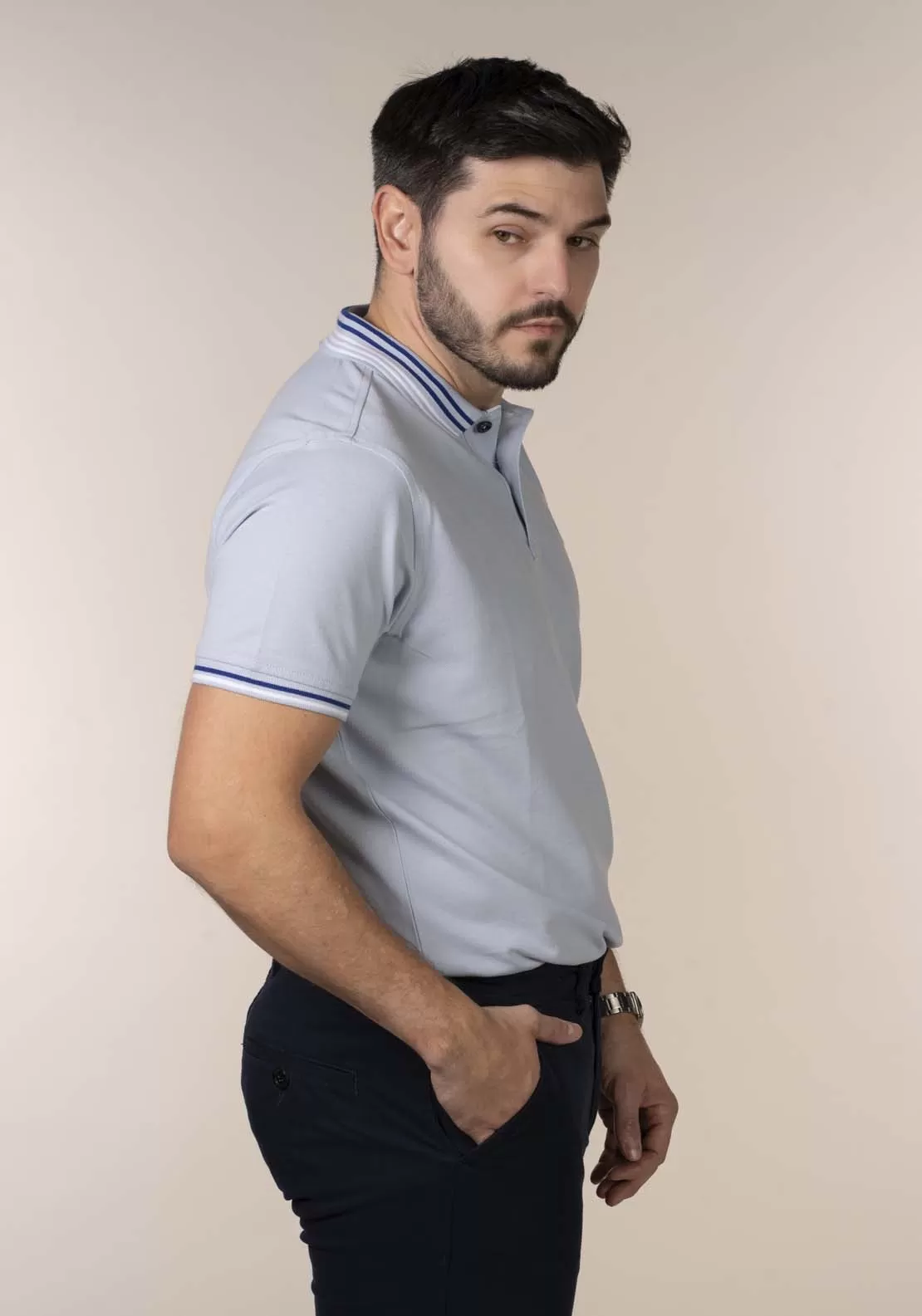 Mens Light Blue Polo Shirt