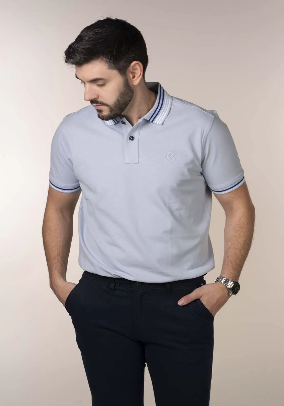 Mens Light Blue Polo Shirt