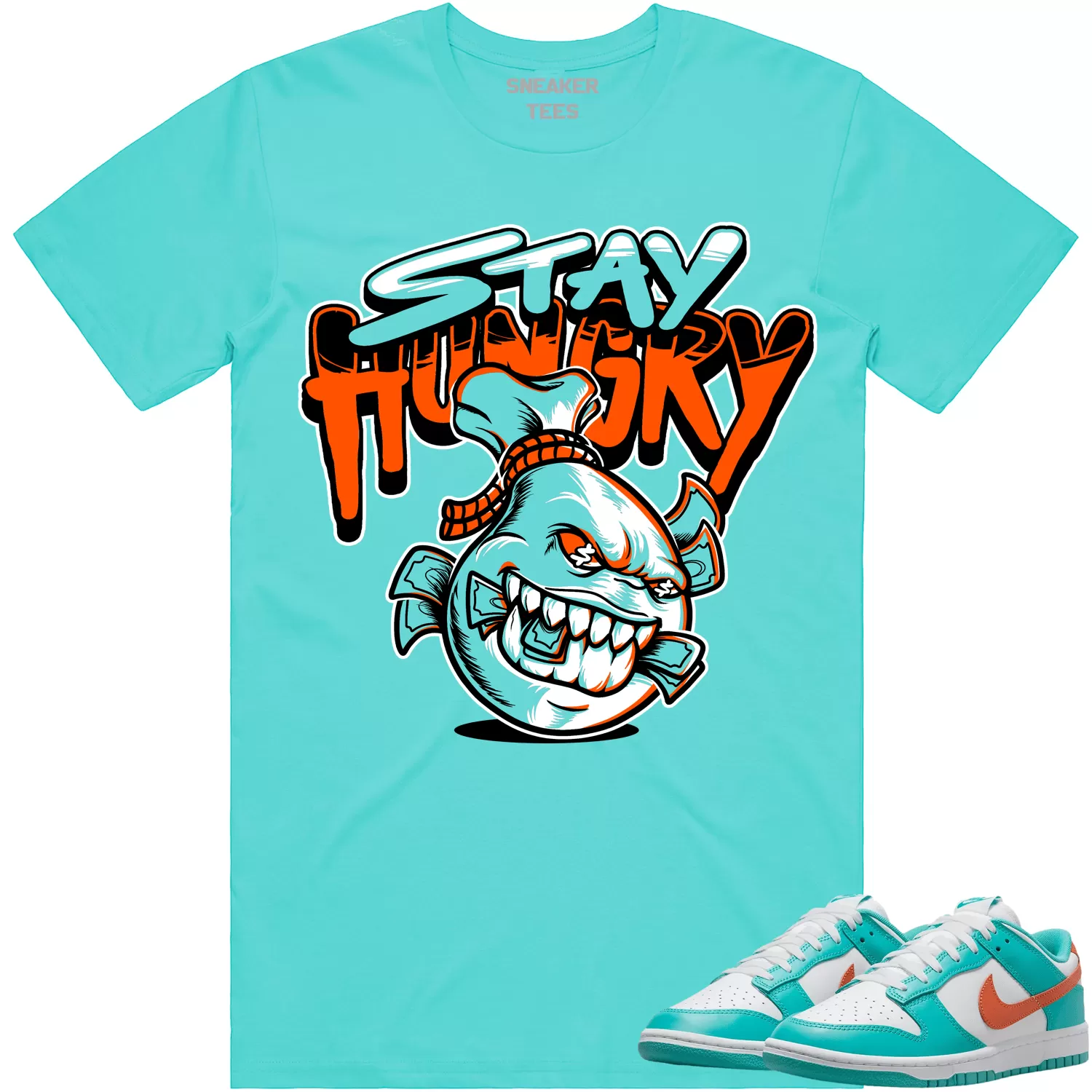 Miami Dunks Dolphins Shirt to Match - MIAMI STAY HUNGRY