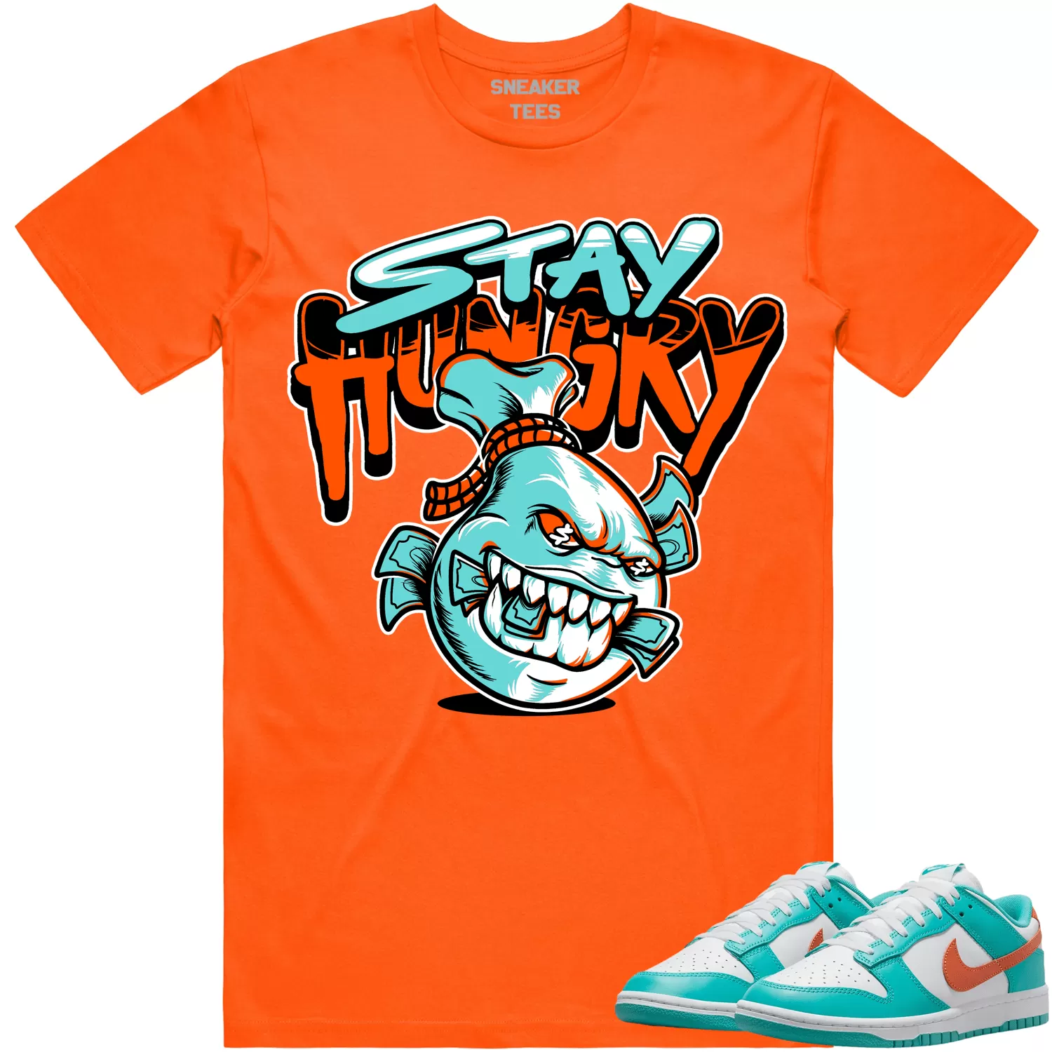 Miami Dunks Dolphins Shirt to Match - MIAMI STAY HUNGRY