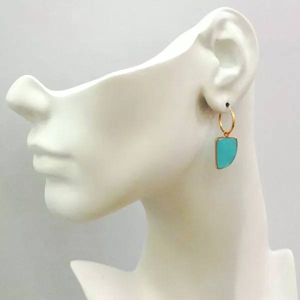 Mint Green Chalcedony Loop Drop Earrings