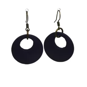 Modern Geometric Wooden Disc Earrings