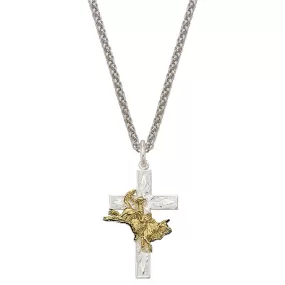 Montana Silversmiths Men's Bull Rider Cross Necklace