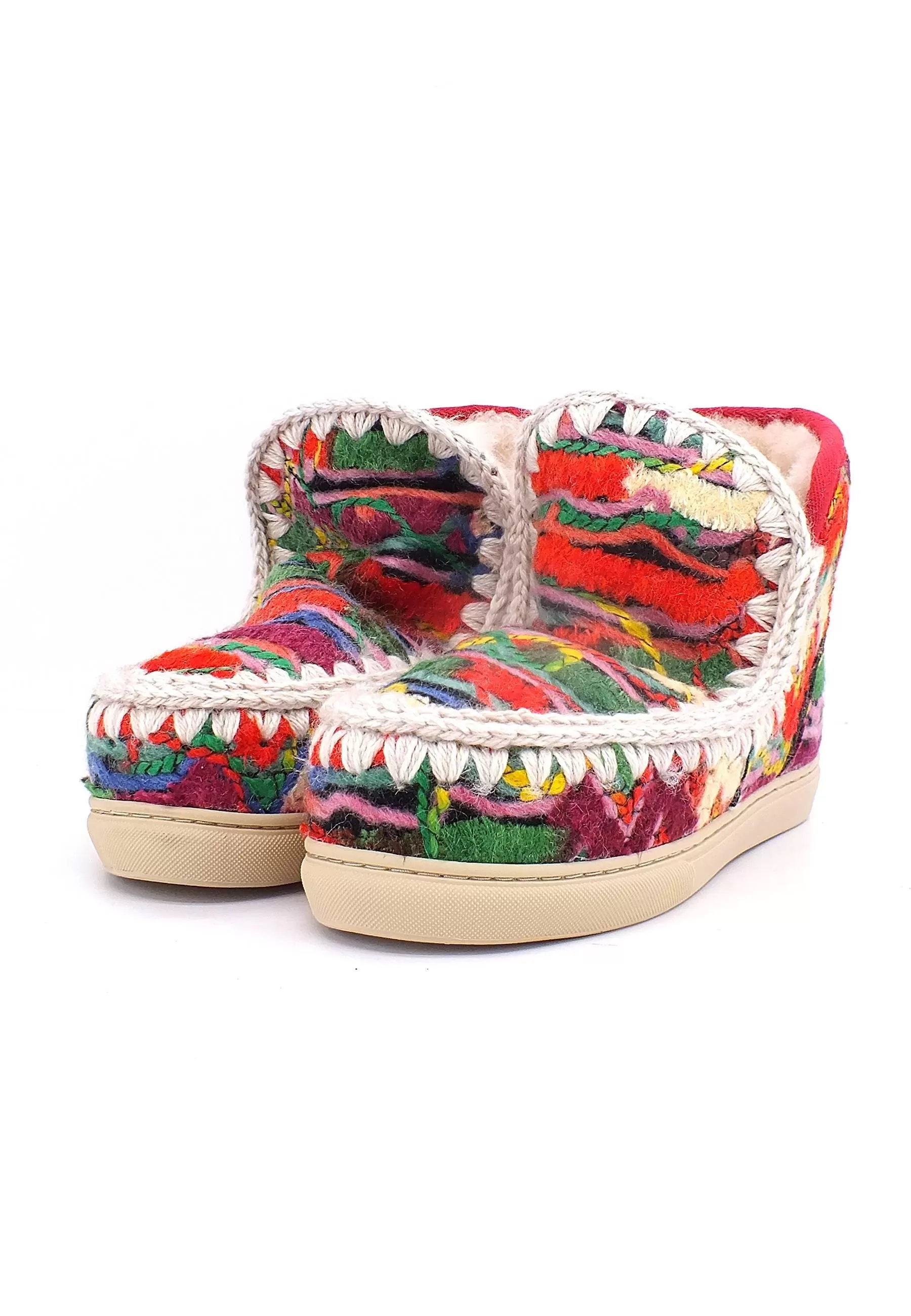 MOU Eskimo Wool Ethnic Stivaletto Pelo Donna Multi