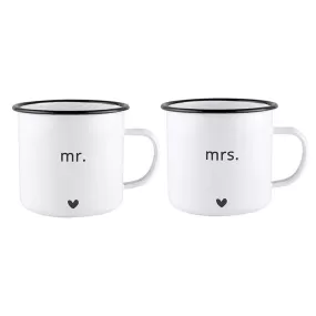 Mr. and Mrs. Enamel Mug Set