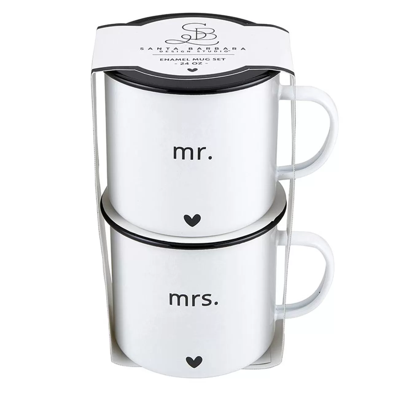 Mr. and Mrs. Enamel Mug Set