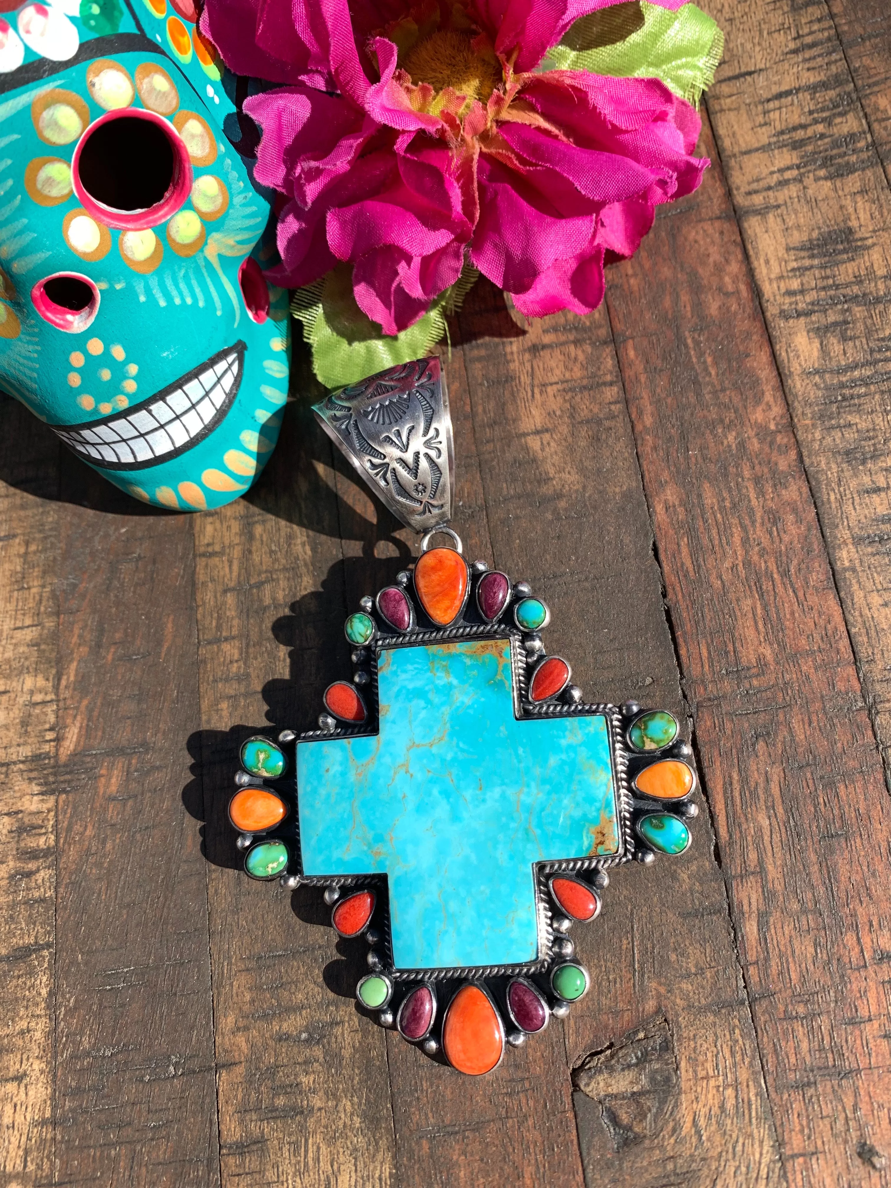 Multicolor Cross Pendant #1