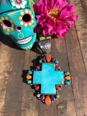 Multicolor Cross Pendant #1