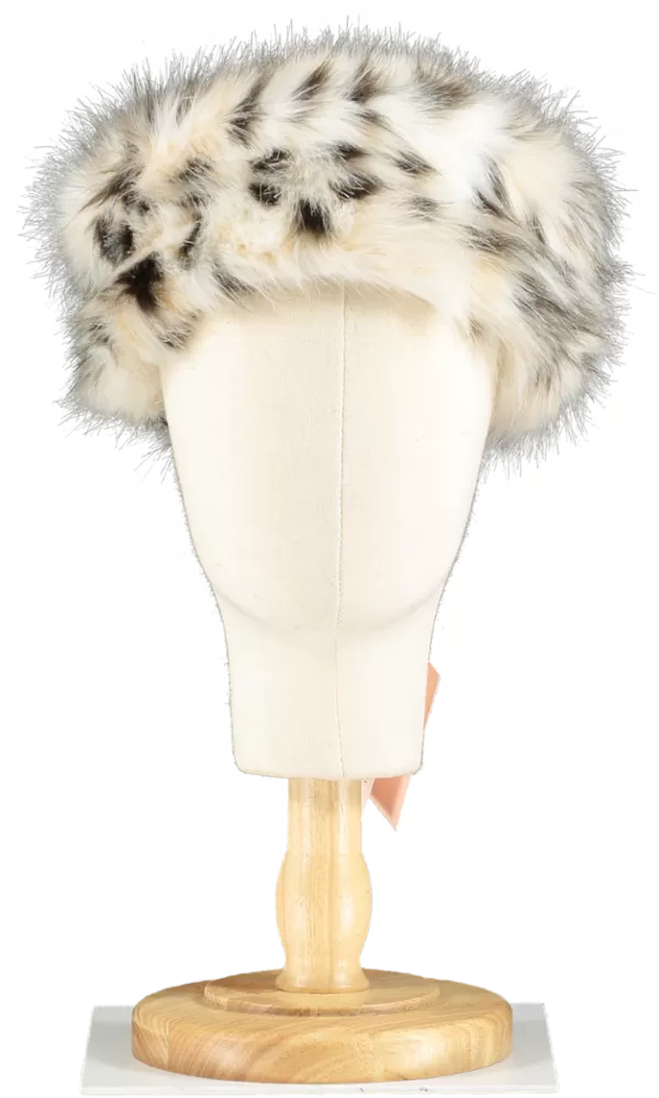 Nana Jacqueline Cream Faux Leopard Hat One Size