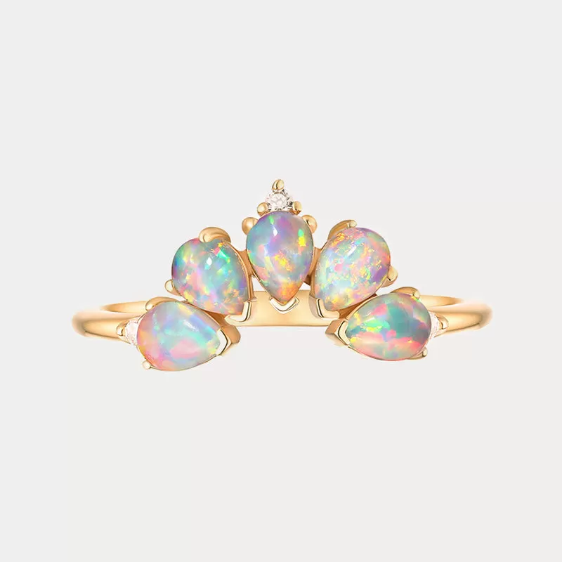 Opal Crown Ring