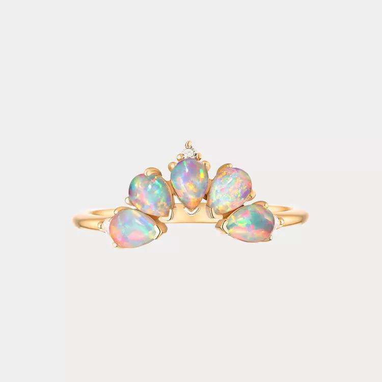 Opal Crown Ring