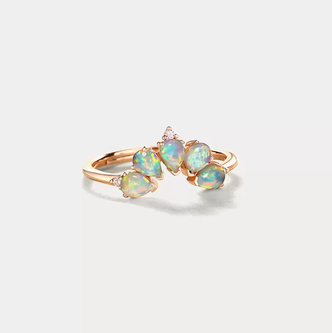 Opal Crown Ring