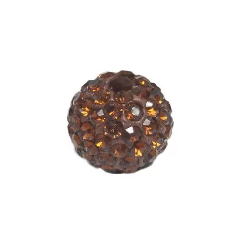 Pave Bead - 10mm Smoked Topaz with 2mm Hole (Sold by the Piece)