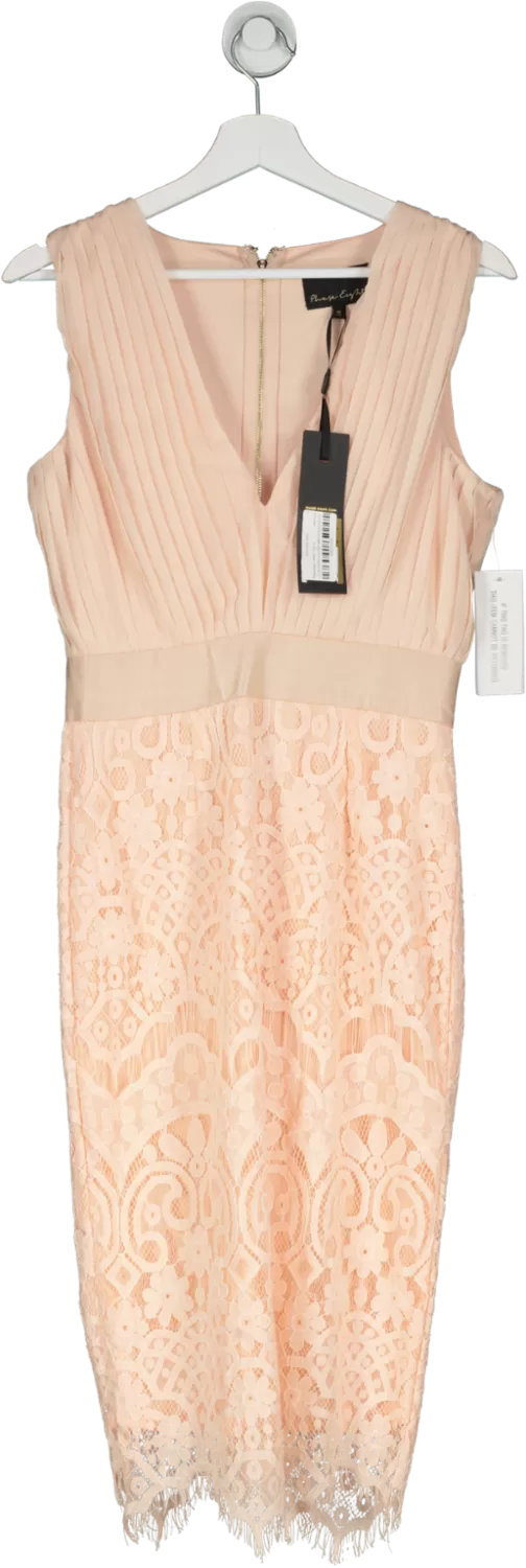 Phase Eight Nude Peach Lace Dress UK 12