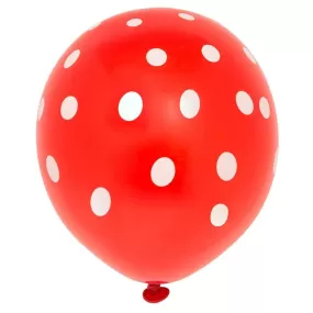 Red Polka Dot Balloons for Decoration on Birthday, Anniversary and Valentines Day, 6ct 12