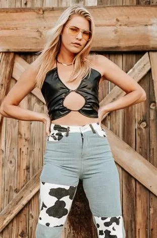 Risky Business Crop - Vegan Leather