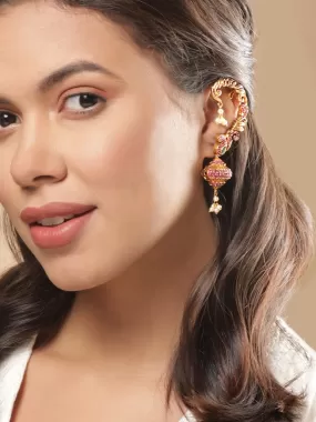 Rubans Gold-Toned Contemporary Jhumkas Earrings