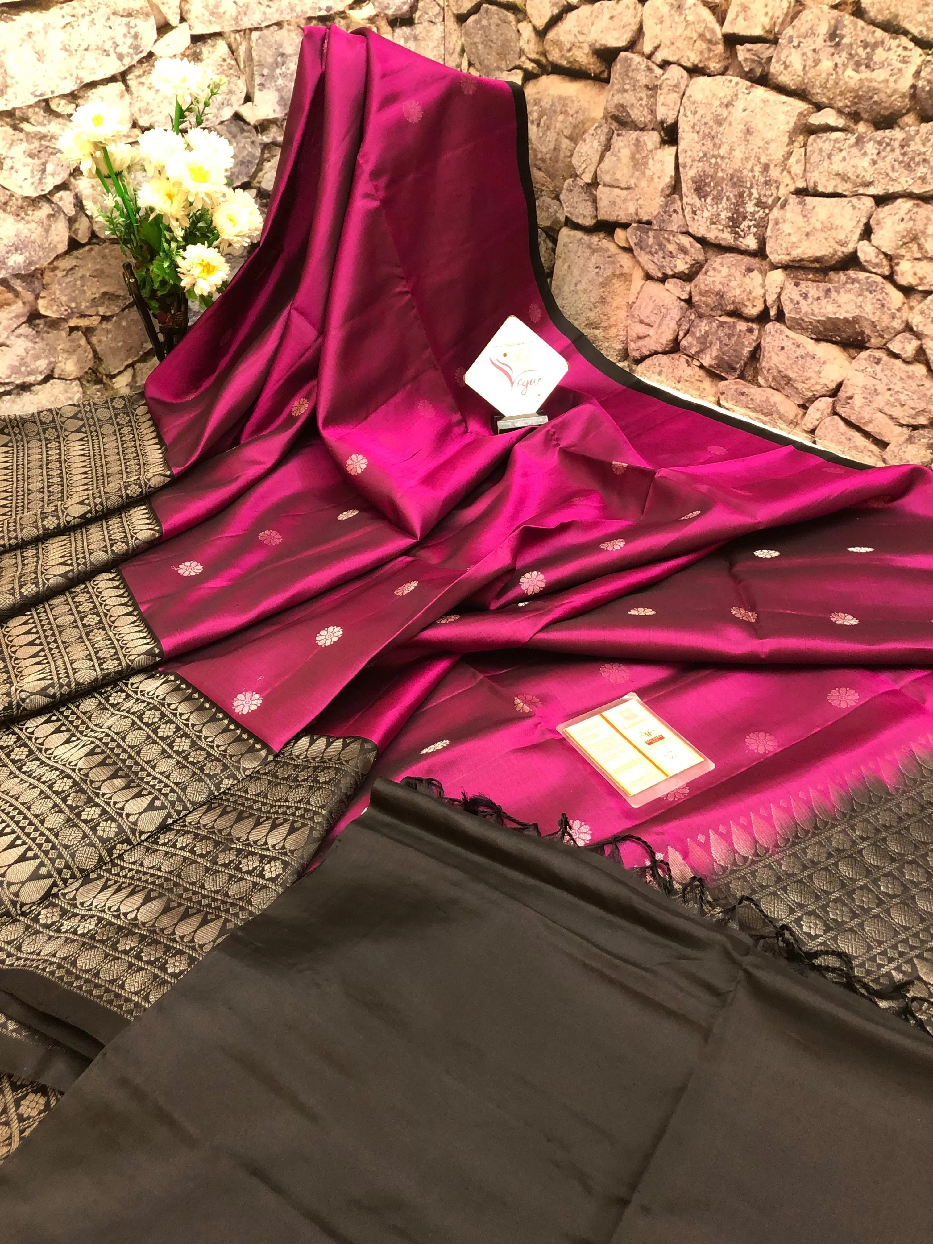 Ruby Wine Color Pure Kanchipuram Soft Silk Saree