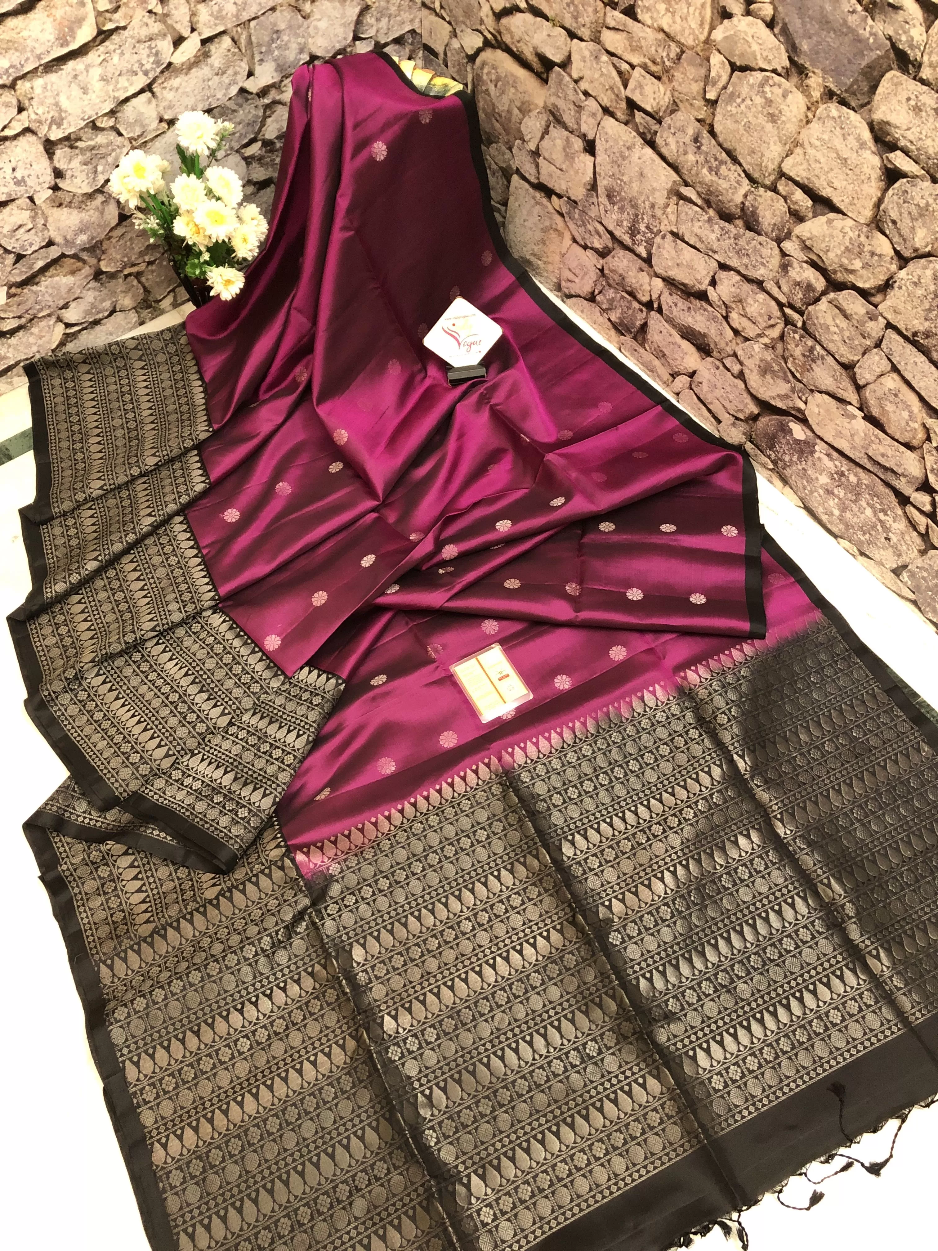 Ruby Wine Color Pure Kanchipuram Soft Silk Saree